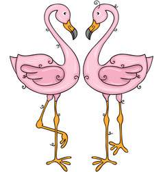 Two Cute Funny Pink Flamingos