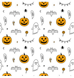 Halloween Cartoon Pattern Doodle Pumpkin