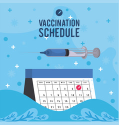 Vaccination Schedule Lettering With Calendar