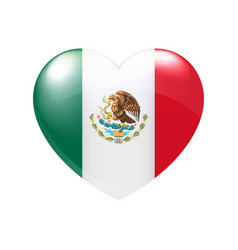 Flag Of Mexico In Heart Mexican Emblem Icon