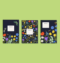 Flowers Notebook Covers Set