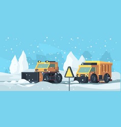 Snow Removal Heavy Trucks Cleaning Urban Road