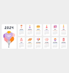 Cute Calendar Template For 2024 Year With Creative