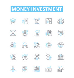 Money Investment Line Icons Set Funding