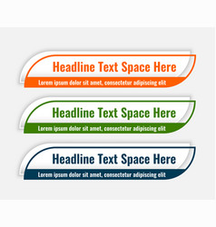 Stylish Lower Third Modern Banners Set Design