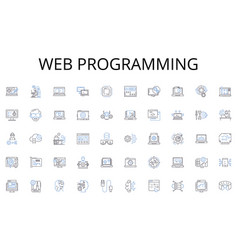 Web Programming Line Icons Collection Welcome