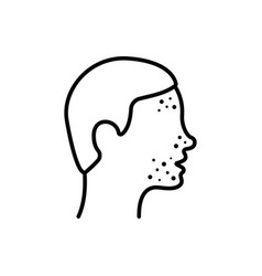 Boy With Pimples On Face Line Icon Man