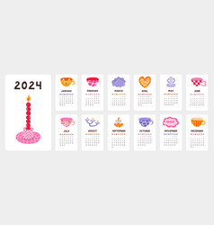 Cute Calendar Template For 2024 Year With Creative