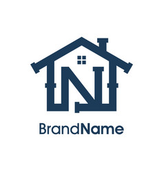 Modern Initial N Home Plumbing Logo