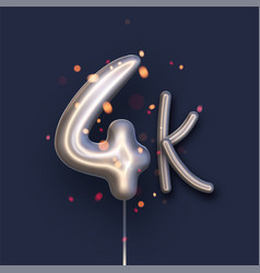 Silver Balloon 4k Sign On Dark Blue Background