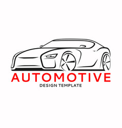 Sports Car Logo Label Silhouette