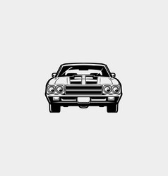 American Muscle Car Front View Art