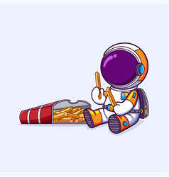 Astronaut Is Enjoying The Day By Eating French