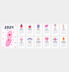 Cute Calendar Template For 2024 Year With Creative