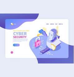 Isometric Cybersecurity Landing Page