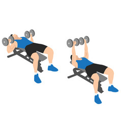 Man Doing Dumbbell Flat Bench Press Chest Exercis