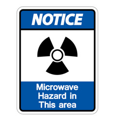 Notice Microwave Hazard Sign On White Background