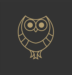 Owl Logo Gold Outline Icon Concept - Design