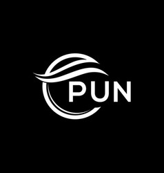 Pun Letter Logo Design On Black Background