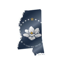 Waving Flag Map Mississippi New Magnolia Flag