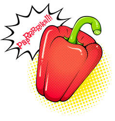 Whole Red Paprika Pop Art Style Sticker