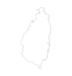 Saint Lucia Country Map Outline