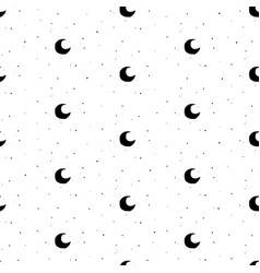 Seamless Pattern With Black Half Moon Crescents