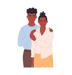 Black Gay Couple Hugging And Smiling Sweetheart