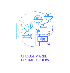 Choosing Market And Limit Orders Concept Icon