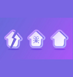 Set Of 3d House Icon Broken House House