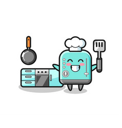 Toaster Character As A Chef Is Cooking