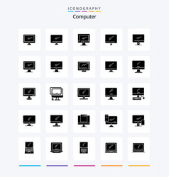 Creative Computer 25 Glyph Solid Black Icon Pack