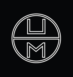 Mu Logo Monogram Abstract Inside Circle Stripe