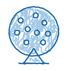 Lottery Drum Doodle Icon Hand Drawn