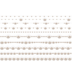 Seamless Pearl Horizontal Border Set Realistic