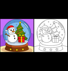 Christmas Snow Globe Coloring Page