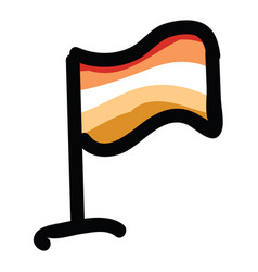 Cute Butch Lesbian Flag Cartoon