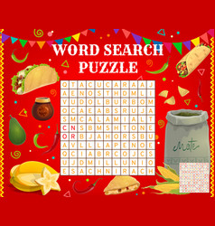 Mexican Fast Food Meals Word Search Puzzle Game