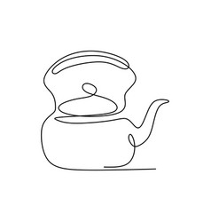 Continuous Line Drawing Of The Teapot Kitchen