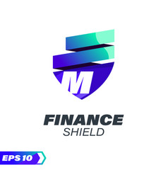 Finance Shield Alphabet M Logo