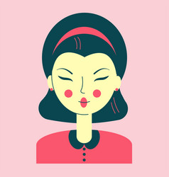 Portrait A Young Asian Woman Avatar Pink Color