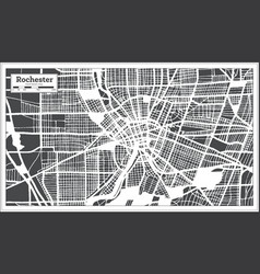 Rochester Usa City Map In Retro Style Outline Map