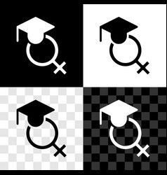 Set Teacher Icon Isolated On Black And White