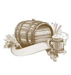 Wooden Beer Barrel Still Life