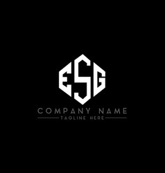 Esg Letter Logo Design With Polygon Shape