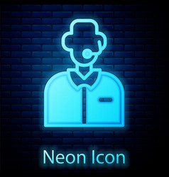 Glowing Neon Football Or Soccer Commentator Icon