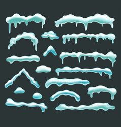 Realistic Set Of Snow Capes Snowdriftice