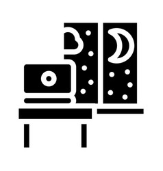 Working Home At Night Glyph Icon