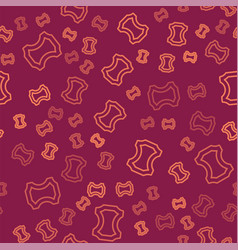 Brown Line Leather Icon Isolated Seamless Pattern