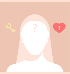 Female Silhouette Head With Question